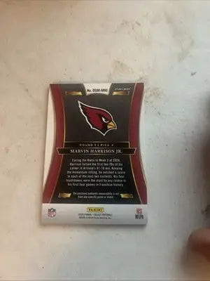 2024 Select Marvin Harrison Jr football card showcasing the select Marvin merchandise