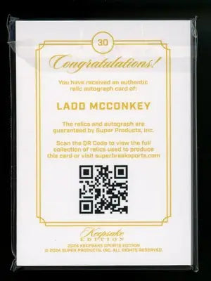 2024 Super Products Keepsake Edition Ladd McConkey #30 Autograph 62/75 Patch