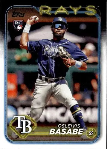 Osleivis Basabe rookie Rays baseball card with original gloss from 2024 Topps