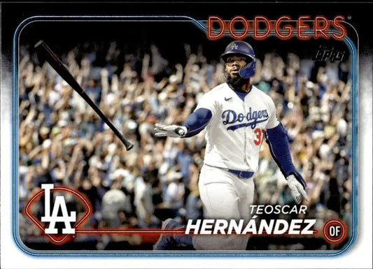 Teoscar Hernandez Los Angeles Dodgers baseball card in white home uniform
