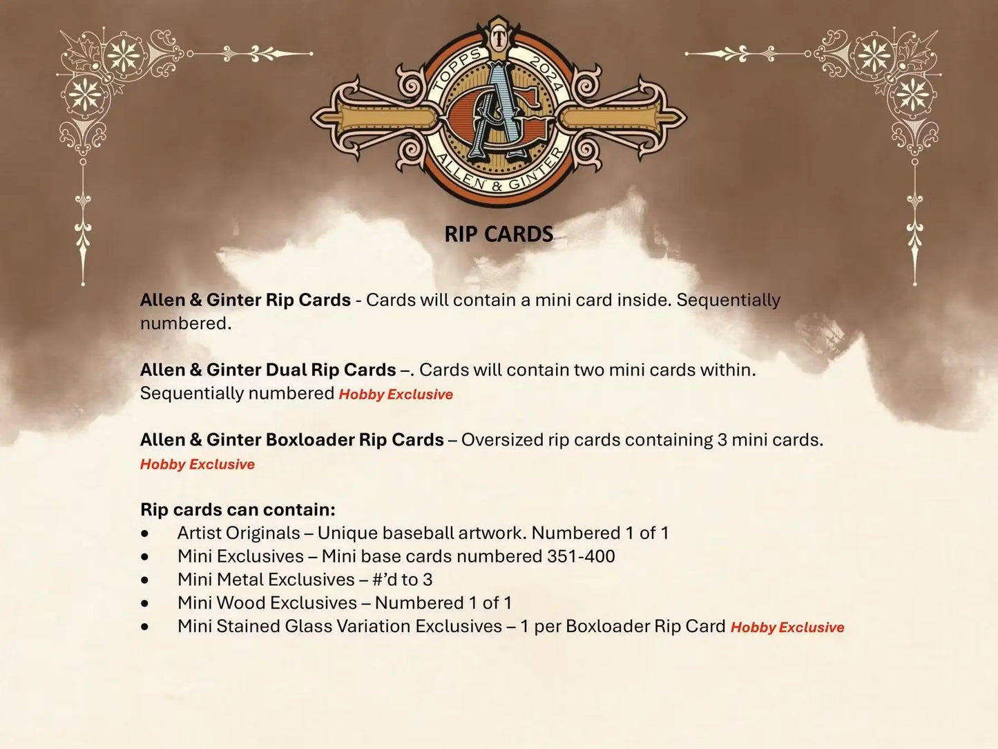Trading card information showing Topps Allen Ginter baseball base card and refractor parallel