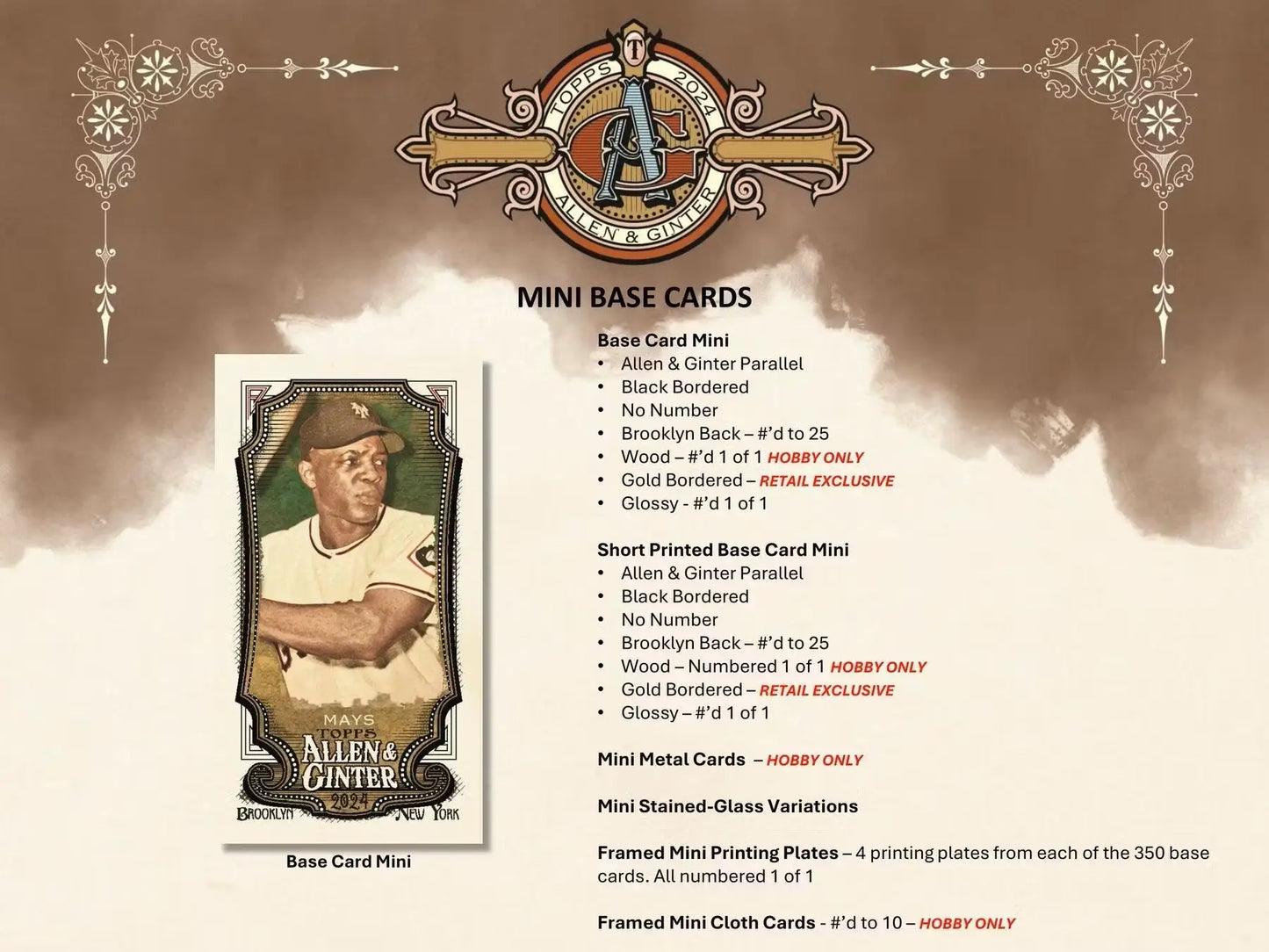 Baseball card product description for 2024 Topps Allen & Ginter Blaster Box with refractor parallel