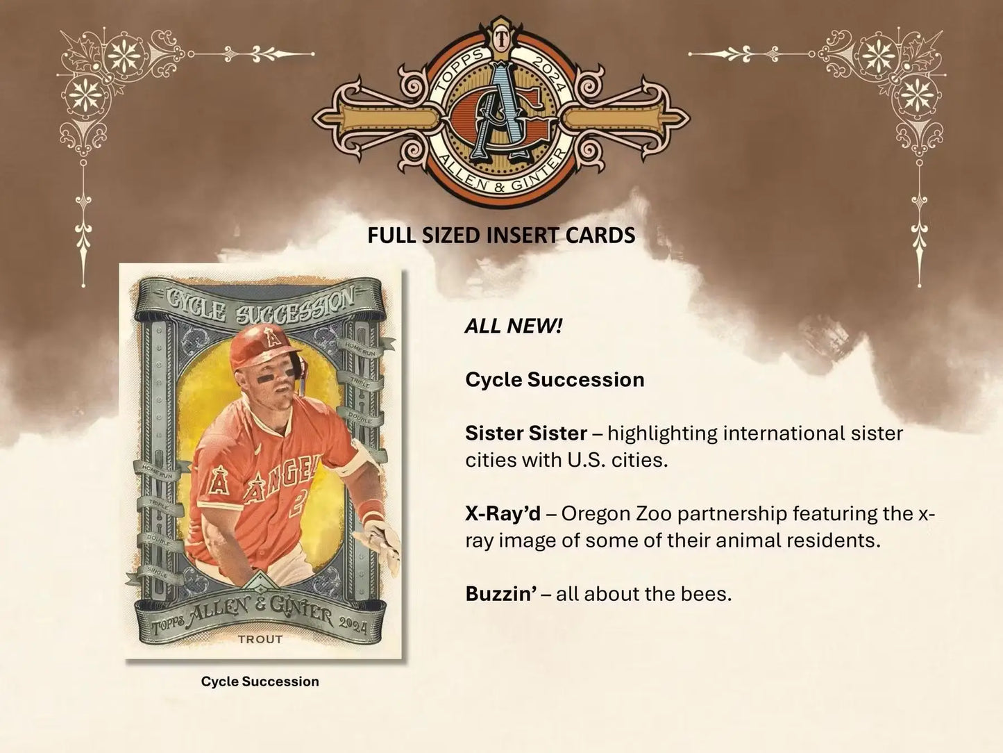 2024 Topps Allen & Ginter Baseball base card with vintage design and refractor parallel
