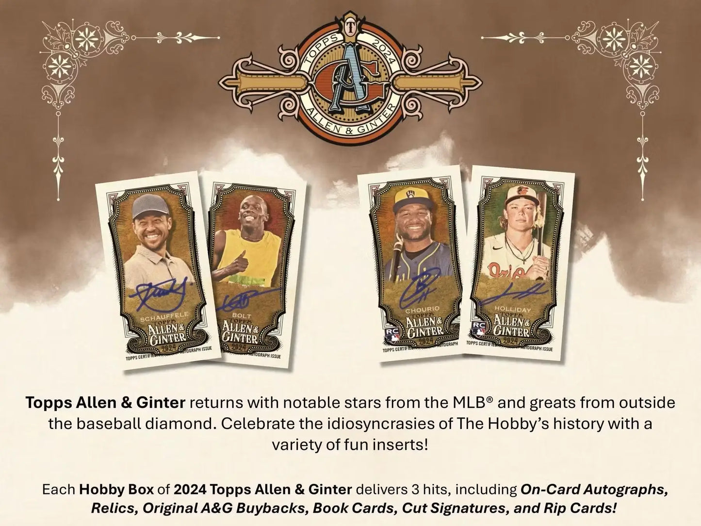 2024 Topps Allen & Ginter Baseball 8-Pack Blaster Box with top baseball cards and refractor parallels