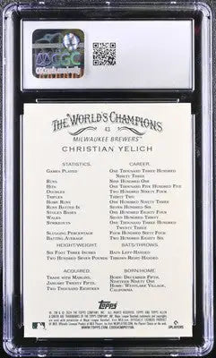 Graded Christian Yelich baseball card from 2024 Topps Allen & Ginter series