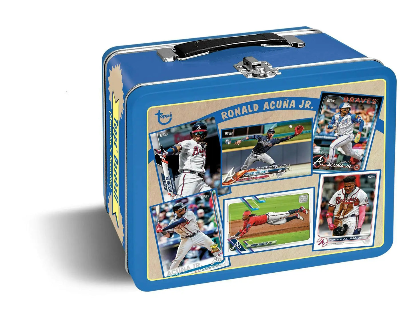 Ronald Acuña Jr. lunchbox with serial numbered parallels from 2024 Topps Archives Baseball