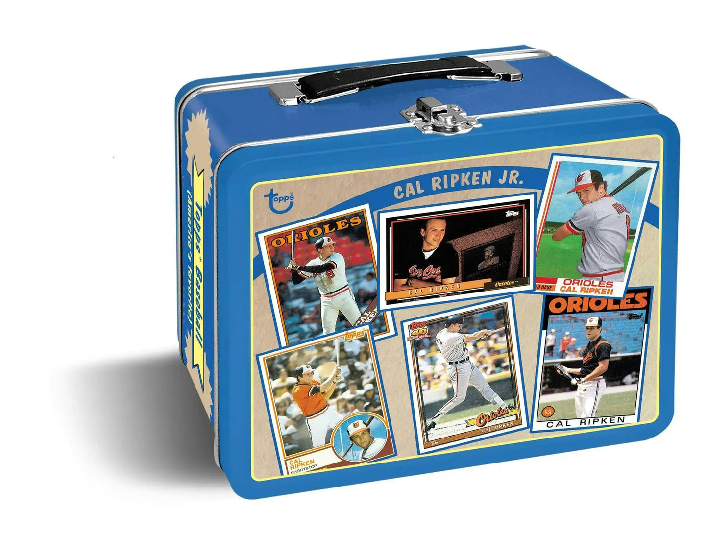 Cal Ripken Jr. lunchbox from 2024 Topps Archives Baseball Collector Box with serial numbered parallels