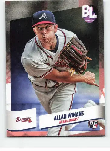 Original gloss baseball card of Allan Winans from Topps Big League Braves collection