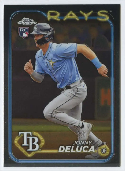Jonny DeLuca 2024 Topps Chrome Rookie Card for Tampa Bay Rays Baseball fans