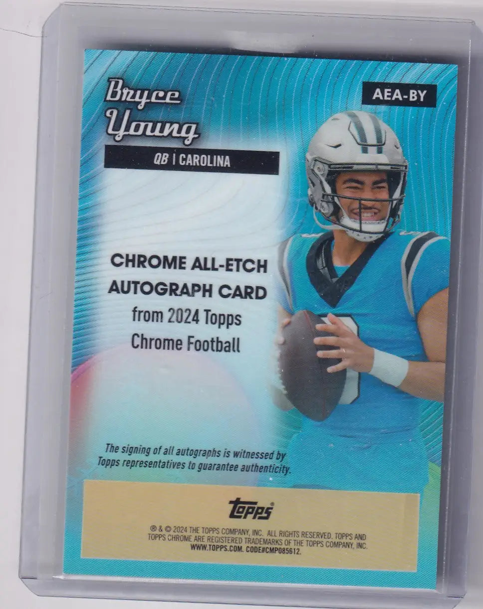 Bryce Young Chrome All-Etch Autograph Football Card in 2024 Topps Chrome Auto Series