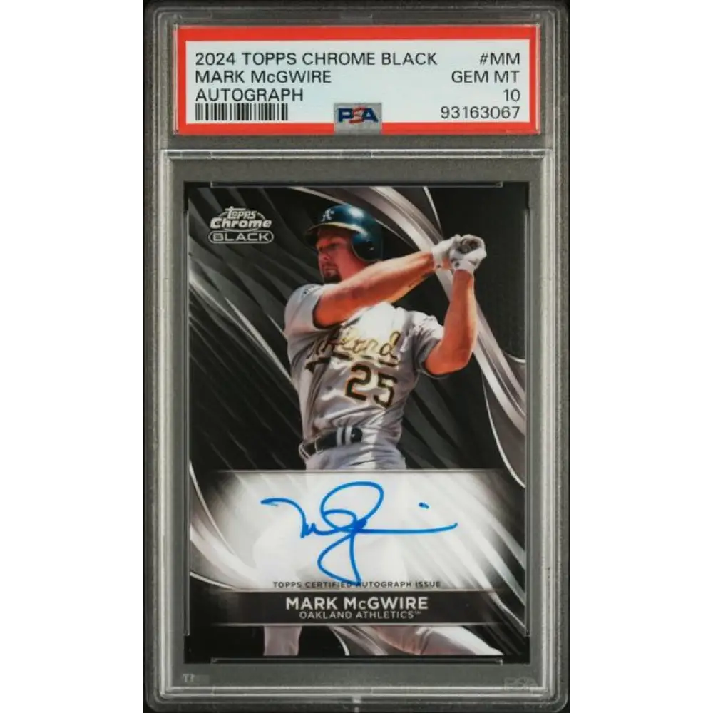 2024 Topps Chrome Black #CBA-MM Mark McGwire PSA 10 GEM MINT Auto Oakland Athletics Baseball Card