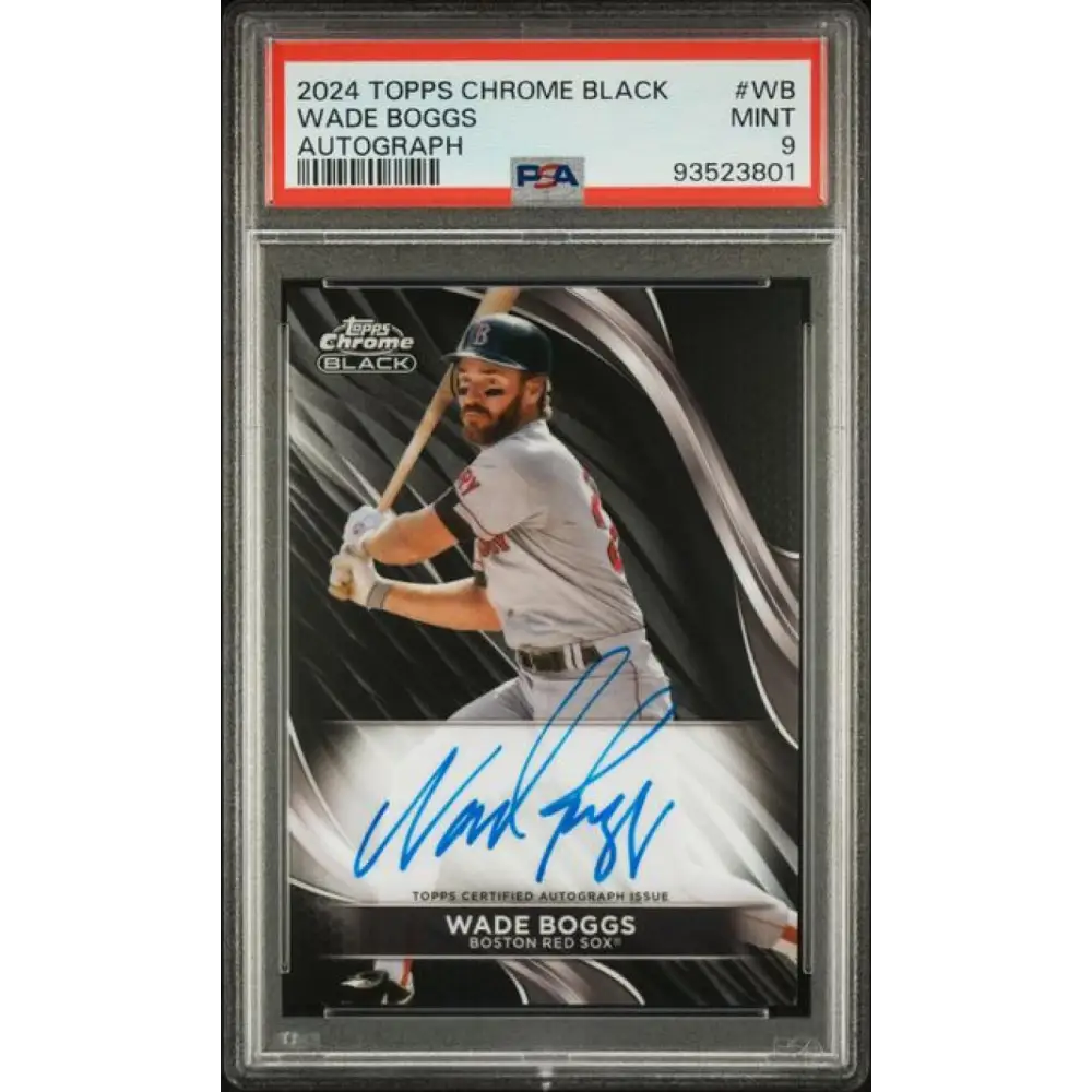2024 Topps Chrome Black #CBA-WB Wade Boggs PSA 9 MINT Auto Boston Red Sox Baseball Card