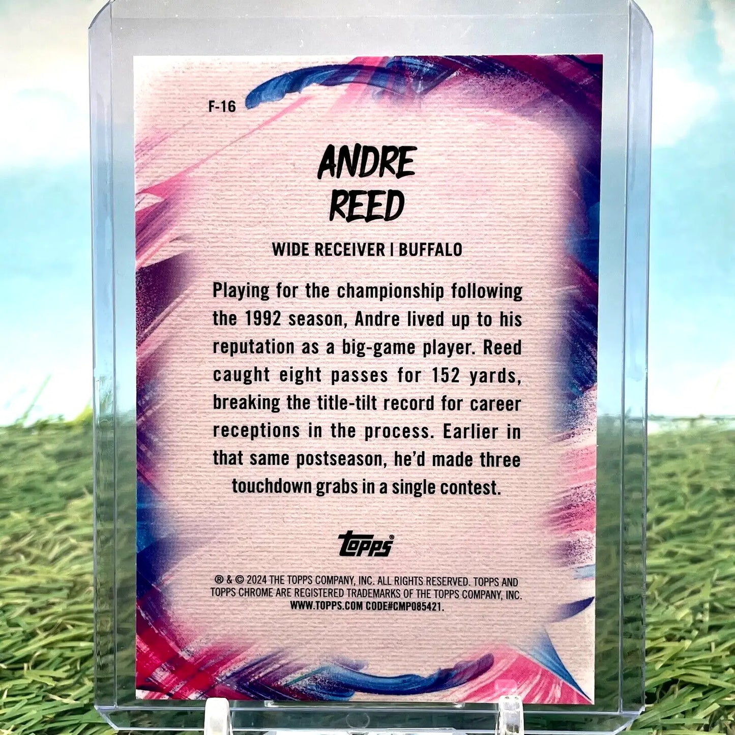 Andre Reed Topps Chrome Football Pink Finesse Insert card #F-16 Buffalo Bills