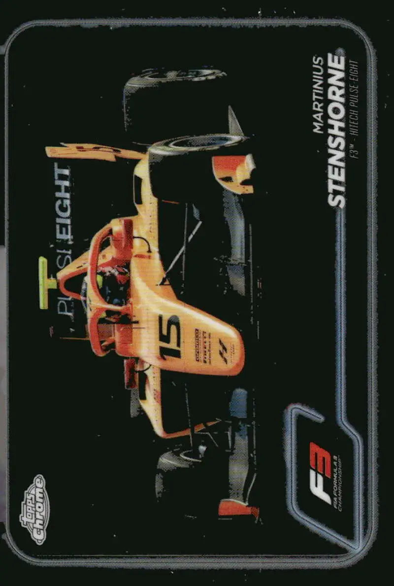 Martinius Stenshorne Topps Chrome Formula 1 racing card featuring a Formula 3 race car