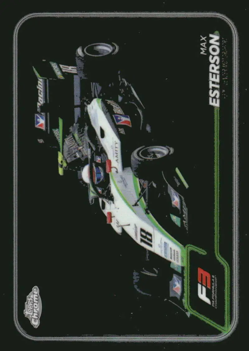 Formula 3 race car featured on 2024 Topps Chrome Max Esterson Jenzer Motorsport card