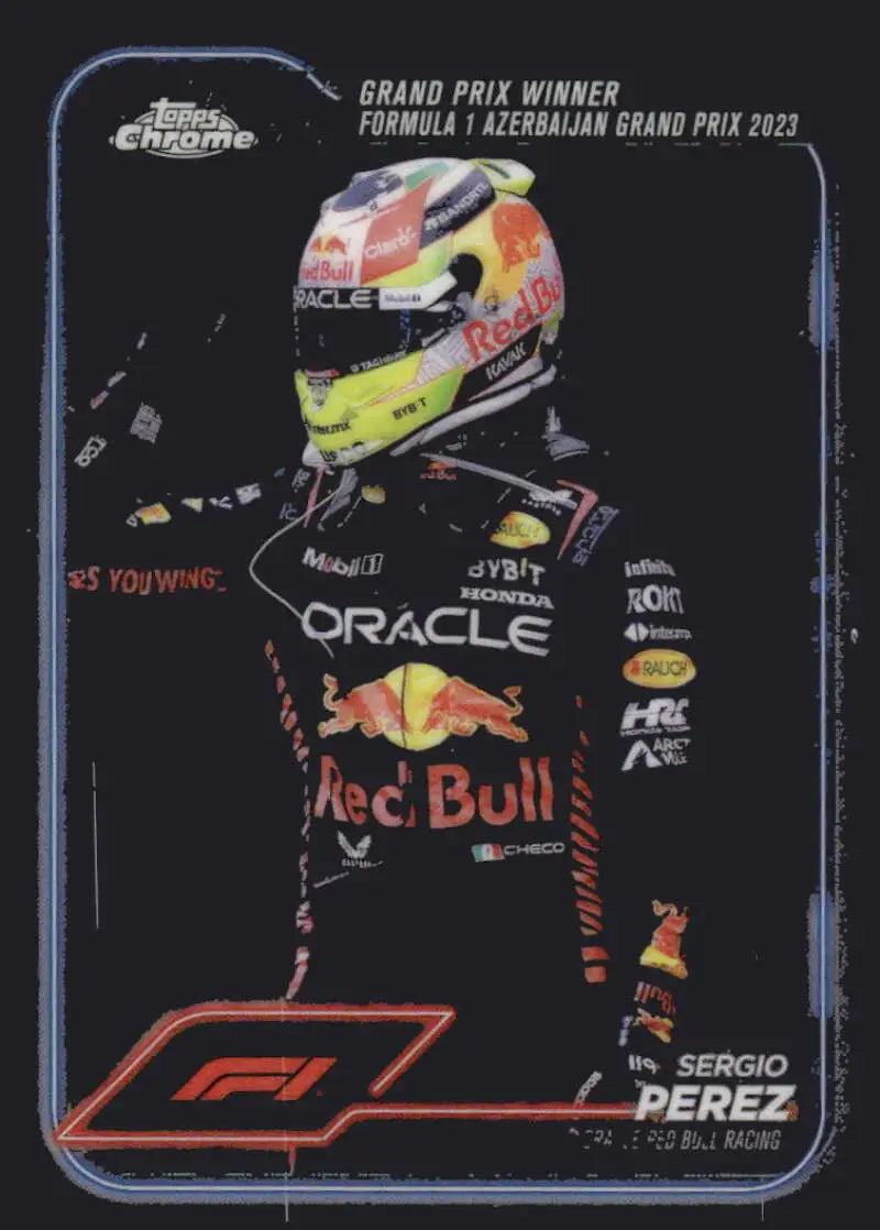 Sergio Perez Formula 1 trading card, 2024 Topps Chrome Red Bull Racing Oracle Red Bull