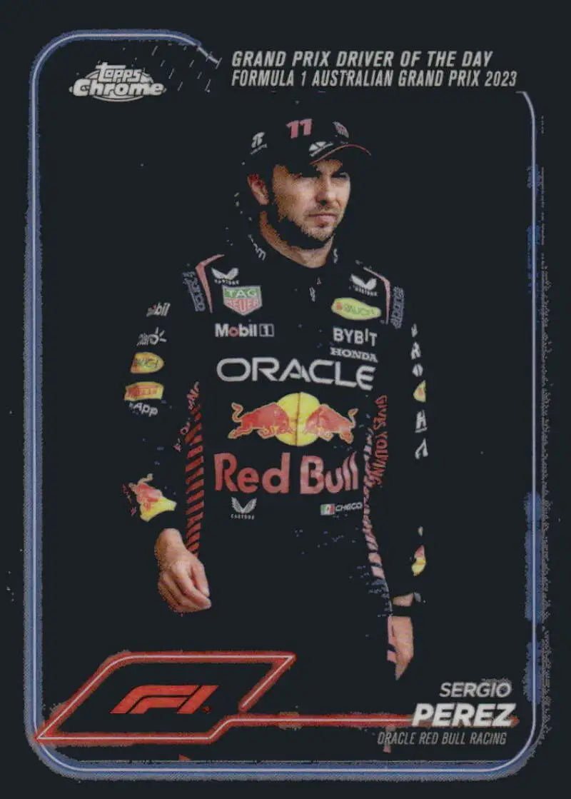 Sergio Perez 2024 Topps Chrome Formula 1 trading card Red Bull Racing bull racing