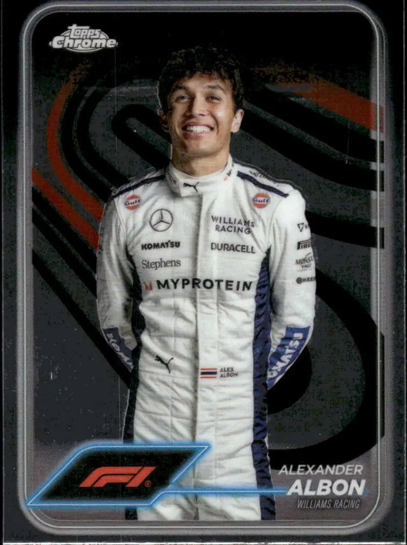 Topps Chrome 2024 Alexander Albon Williams Racing card in NM-MT condition