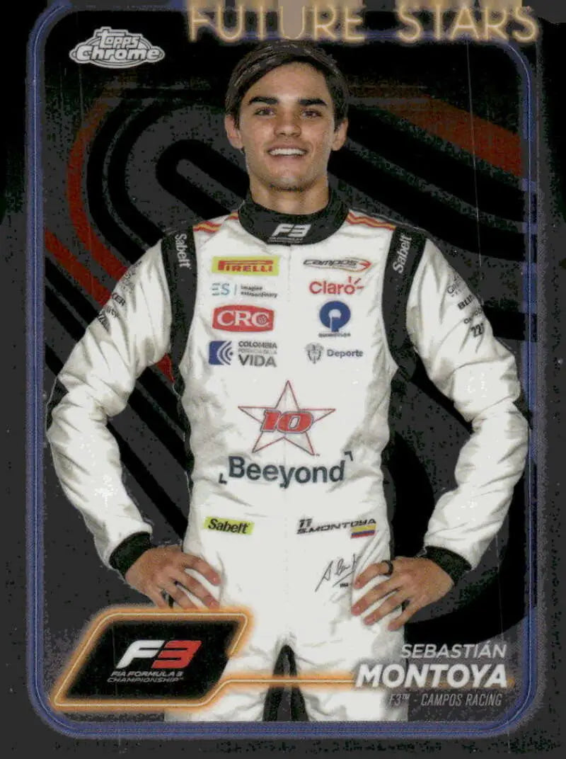 Sebastian Montoya trading card from 2024 Topps Chrome Formula 1, Campos Racing
