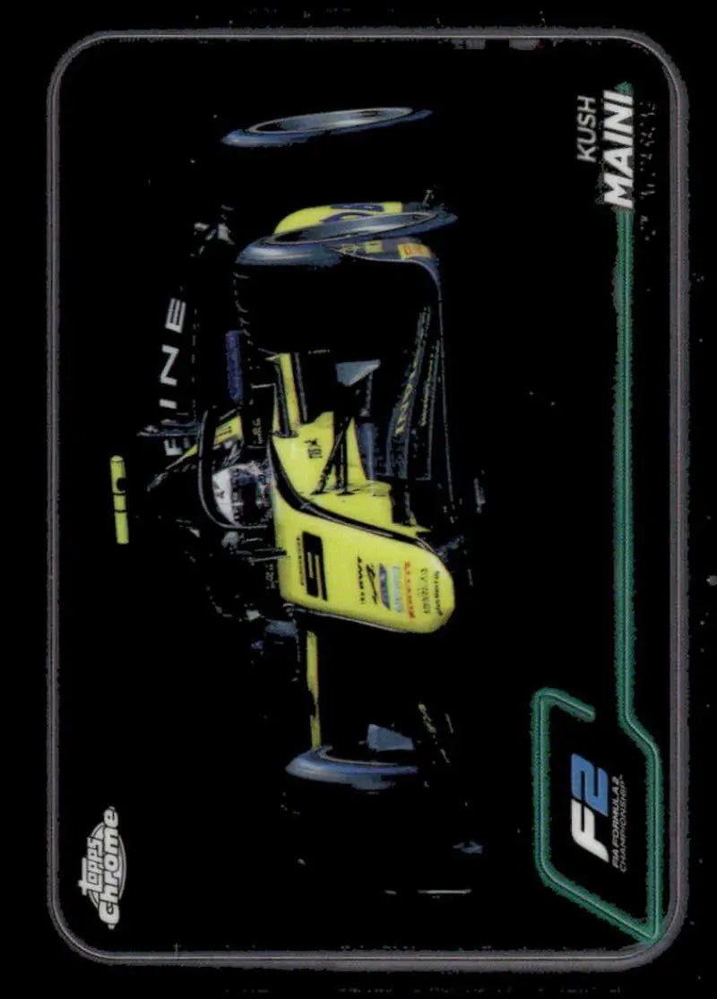Kush Maini Topps Chrome Formula 1 2024 F2 racing card, Invicta Racing collectible