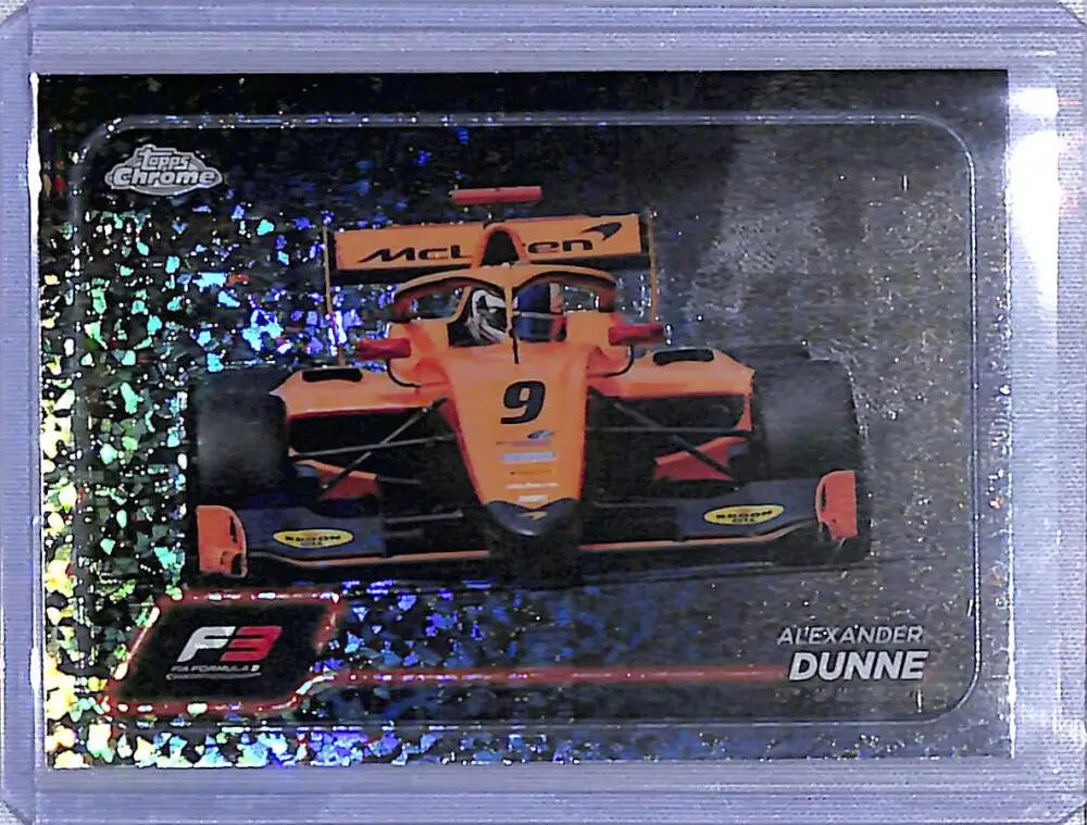 Formula 3 racing card featuring Alexander Dunne, Topps Chrome Mini Diamond design