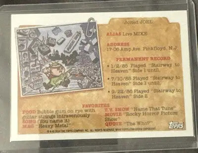 Collectible Garbage Pail Kids trading card in protective sleeve from 2024 Topps Chrome Pail Kids series