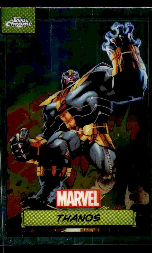 Thanos Marvel trading card from 2024 Topps Chrome Marvel collection