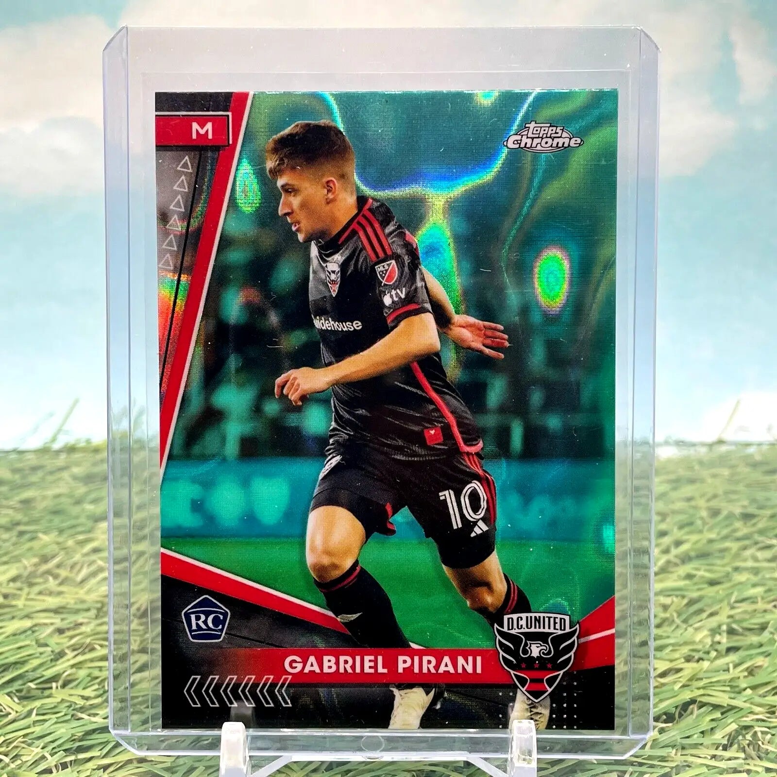 Gabriel Pirani 2024 Topps Chrome MLS Soccer Aqua Wave Card D.C. United RC