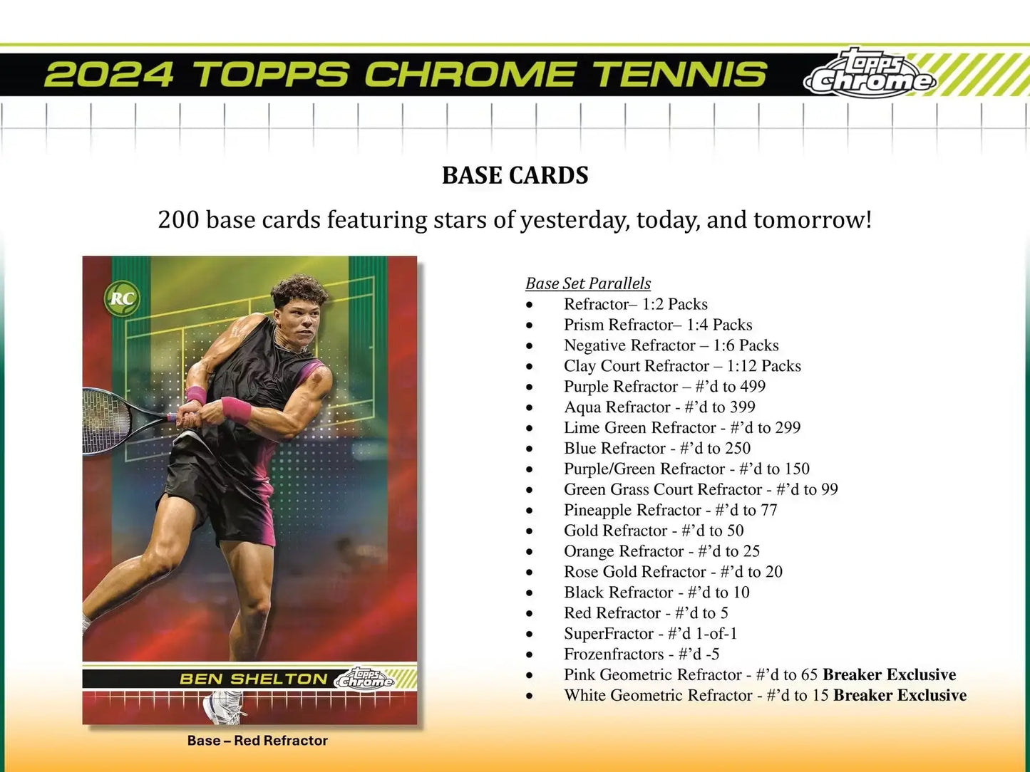 Tennis player in red outfit hitting a shot, featuring red refractor design