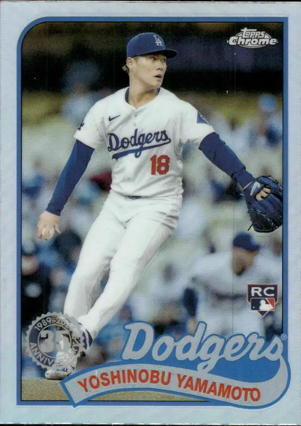 Yoshinobu Yamamoto 35th Anniversary Topps Chrome Update baseball card NM-MT
