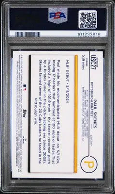 2024 Topps Chrome Update Paul Skenes #USC27 Prism Refractor Baseball PSA 10