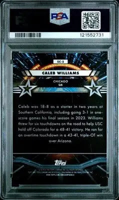 2024 Topps Cosmic Star Command Caleb Williams Orange Galactic 20/25 PSA 8