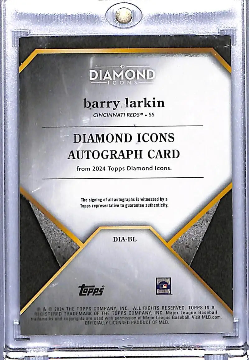 Barry Larkin Cincinnati Reds baseball card from 2024 Topps Diamond Icons set