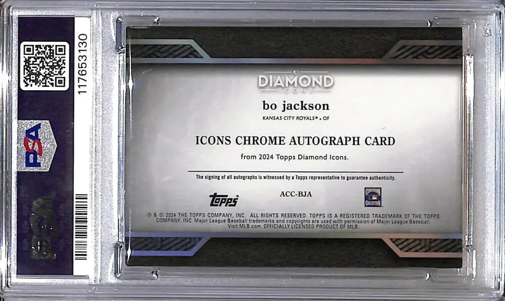 Graded Bo Jackson baseball card from 2024 Topps Diamond Icons Red Kansas City Royals