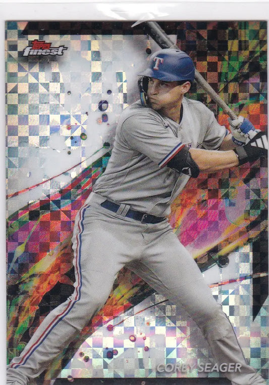 Corey Seager Checkerboard baseball card from 2024 Topps Finest #5Checkerboard Texas Rangers