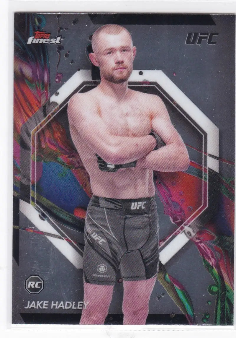 Jake Hadley UFC trading card from 2024 Topps Finest #91 Hadley RC Bantamweight