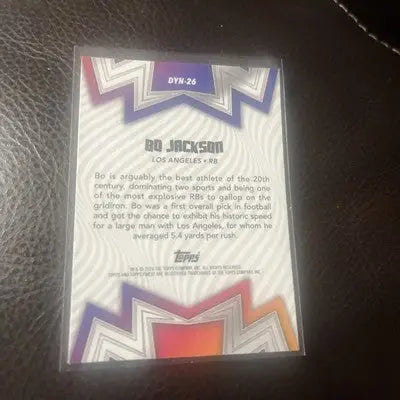 Bo Jackson trading card from 2024 Topps Finest with Checkerboard Refractor design