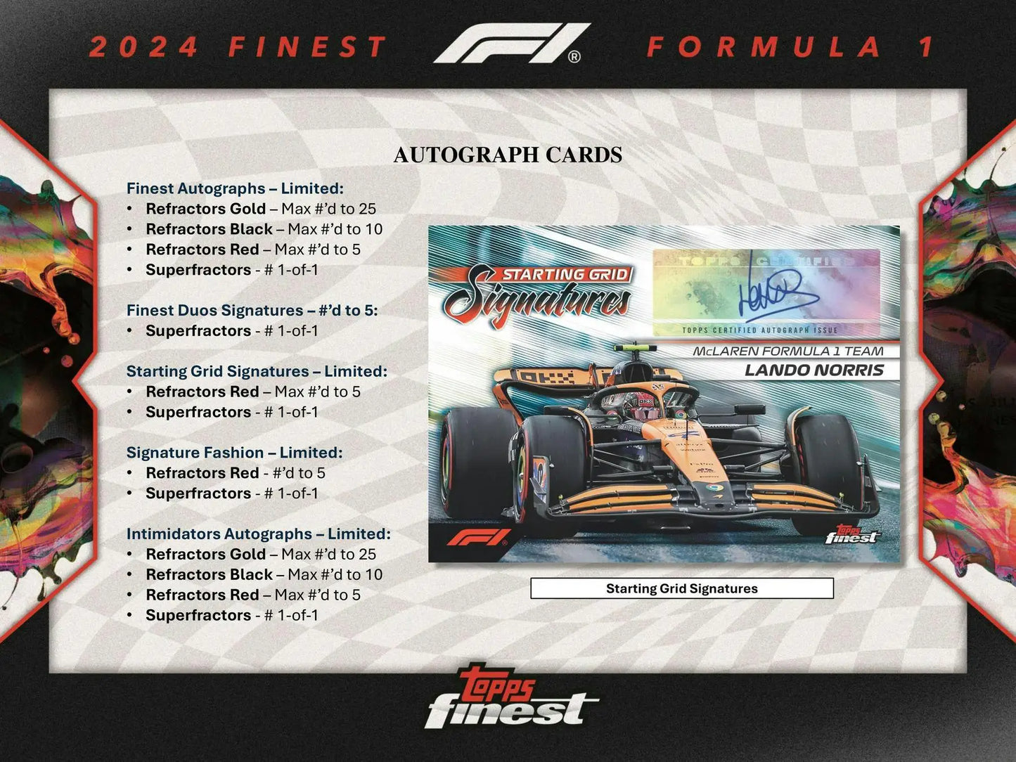 2024 Topps Finest F1 autograph card with Refractor Red Die-Cut in Hobby Box