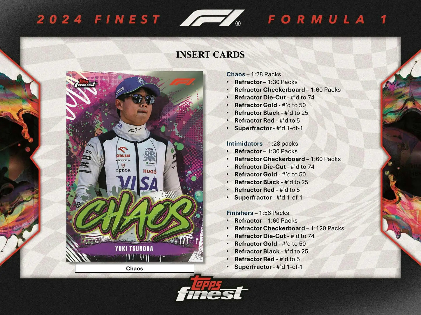 2024 Topps Finest F1 Hobby Box with Refractor Gold and Die-Cut Insert Cards