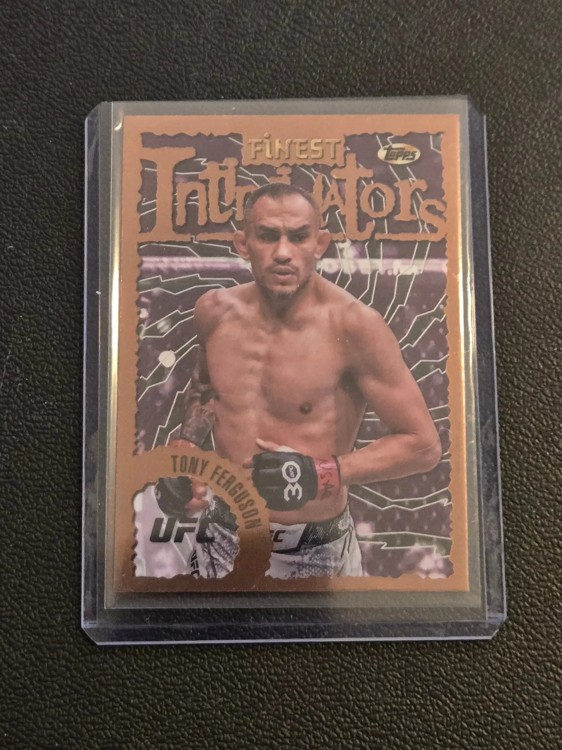 UFC trading card featuring Tony Ferguson from 2024 Topps Finest UFC Tony Ferguson Intimidators