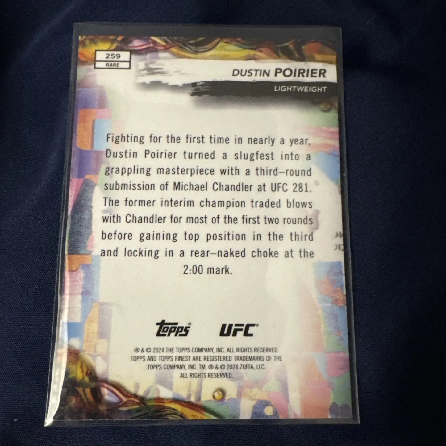 Topps Finest UFC Dustin Poirier Red Shimmer Refractor trading card 2024