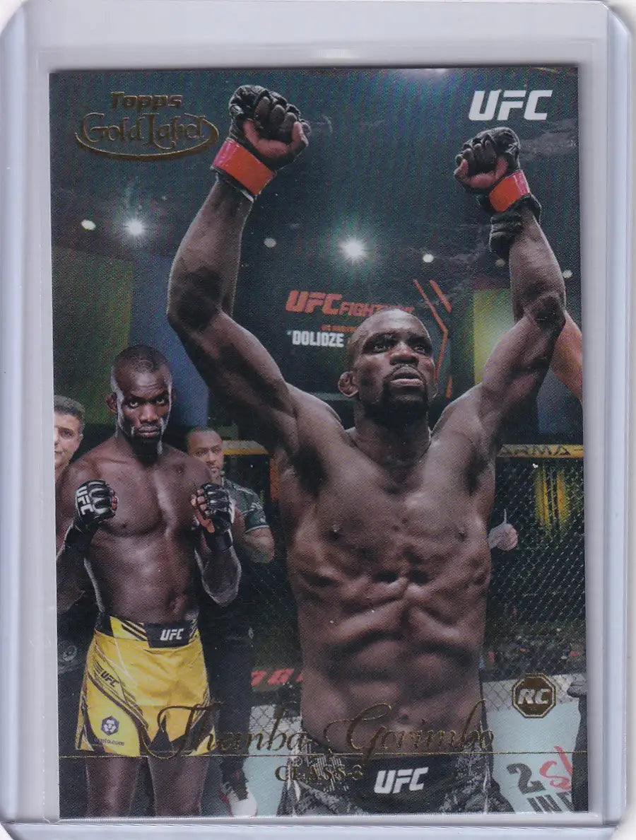 UFC trading card featuring Themba Gorimbo in fighting stance from Topps Gold Label Class 3