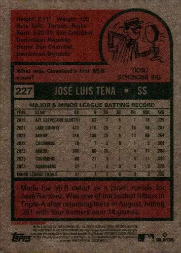 2024 Topps Heritage #227 Jose Tena NM-MT RC Rookie Guardians ID:70395 - Trading Cards