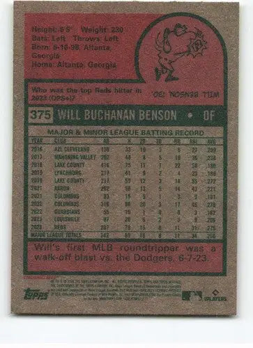 2024 Topps Heritage #375 Will Benson NM-MT Reds ID:70442 - Trading Cards