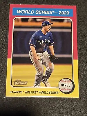 2024 Topps Heritage World Series baseball card from Topps Heritage collection