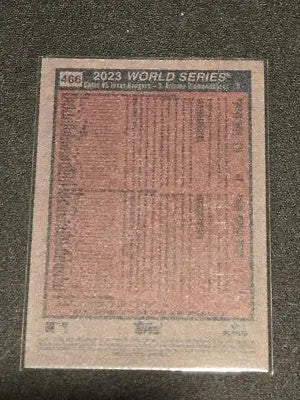 Baseball card from 2024 Topps Heritage World Series 2023 Game collection