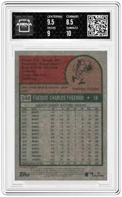 Graded 2024 Topps Heritage Mini Freddie Freeman Baseball Card Arena Club 9