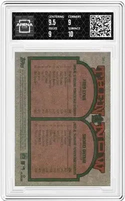 Graded baseball card back from 2024 Topps Heritage Shohei Ohtani Fred Lynn TAN-8