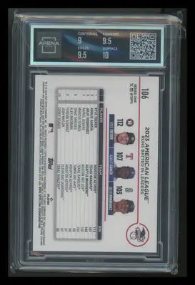 Graded baseball card featuring Topps Julio Rodriguez Adolis Garcia Kyle Tucker Arena Club 9.5