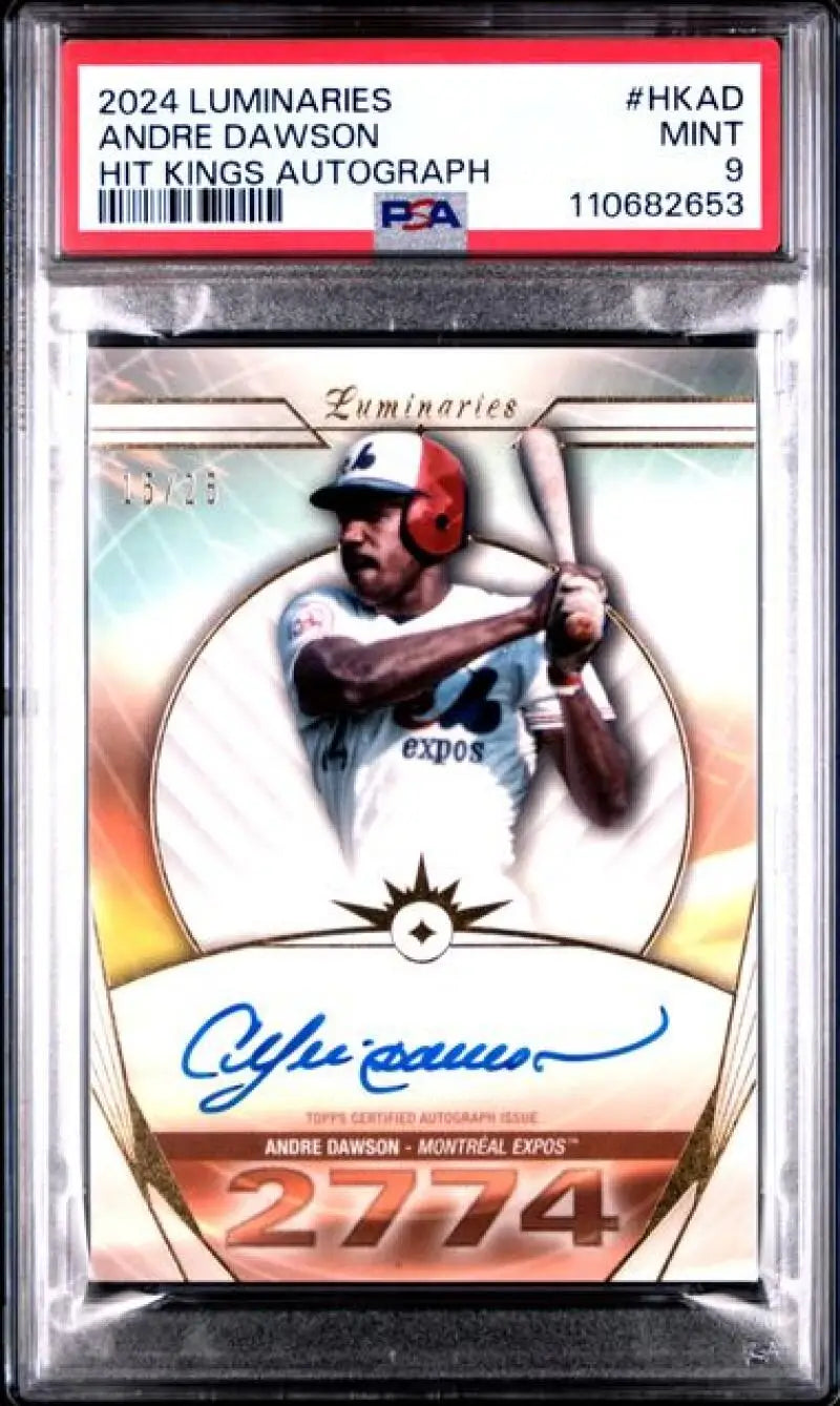Graded Andre Dawson baseball card from Montreal Expos in 2024 Topps Luminaries series